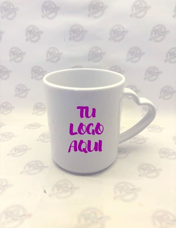 Taza polímero asa corazón